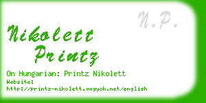 nikolett printz business card